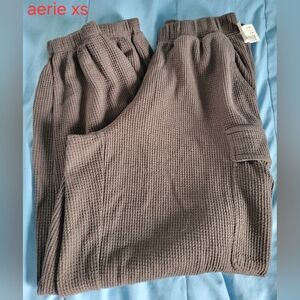 Women's Waffle Knit Casual Pants - Black